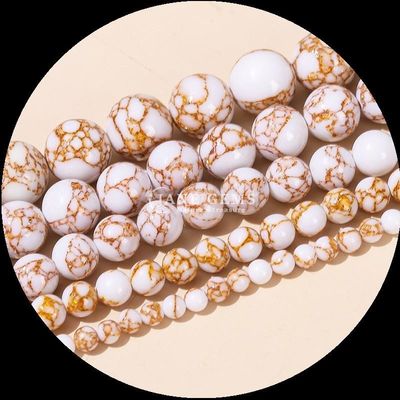 DIY Membuat Permata Bentuk Bulat Polished Strands Manik dengan Warna Batu permata Multi-warna
