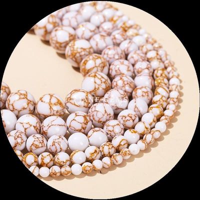 DIY Membuat Permata Bentuk Bulat Polished Strands Manik dengan Warna Batu permata Multi-warna