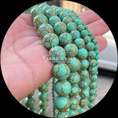 DIY Membuat Permata Bentuk Bulat Polished Strands Manik dengan Warna Batu permata Multi-warna