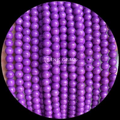 8mm Polished Gems Bead untuk Perhiasan Membuat Perlengkapan, Berbagai Warna Kuning Lolos Bead Strands