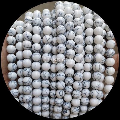 8mm Polished Gems Bead untuk Perhiasan Membuat Perlengkapan, Berbagai Warna Kuning Lolos Bead Strands