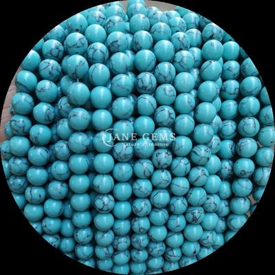 8mm Polished Gems Bead untuk Perhiasan Membuat Perlengkapan, Berbagai Warna Kuning Lolos Bead Strands
