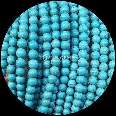DIY Perhiasan Membuat Potongan Bulat Batu permata Kunci manik-manik pirus dalam ukuran 8mm dan berbagai warna