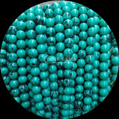 DIY Perhiasan Membuat Potongan Bulat Batu permata Kunci manik-manik pirus dalam ukuran 8mm dan berbagai warna