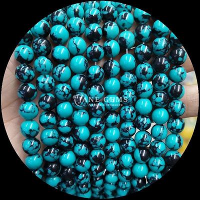 DIY Perhiasan Membuat Potongan Bulat Batu permata Kunci manik-manik pirus dalam ukuran 8mm dan berbagai warna