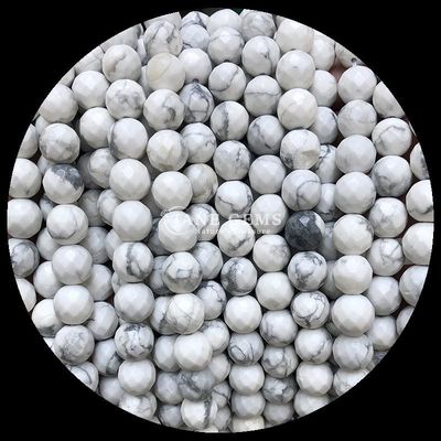 Batu permata berwarna-warni bulat bermacam-macam Jenis Howlite Manik-manik Kuning Afrika untuk perhiasan DIY