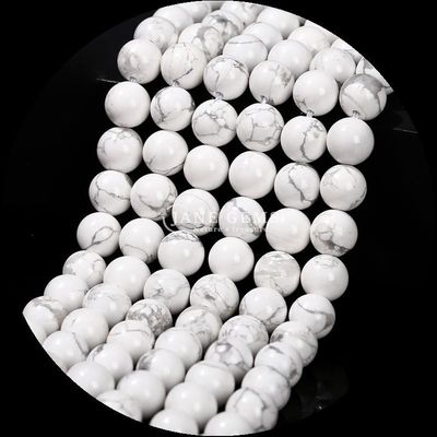 Batu permata berwarna-warni bulat bermacam-macam Jenis Howlite Manik-manik Kuning Afrika untuk perhiasan DIY