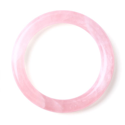 Natural Crystal Polished Stone Pink Rose Quartz Bangle Perhiasan Kristal Untuk Hadiah Ulang Tahun