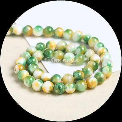 Perhiasan Manik-manik Bulat Potong Cocok Untuk Gelang Beragam Warna Manik-manik Jade Untuk Menambah sentuhan keanggunan untuk gaya Anda