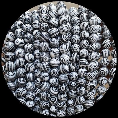 Manik-manik sintetis Malachite Strand Sempurna untuk gelang potong bulat dalam berbagai warna
