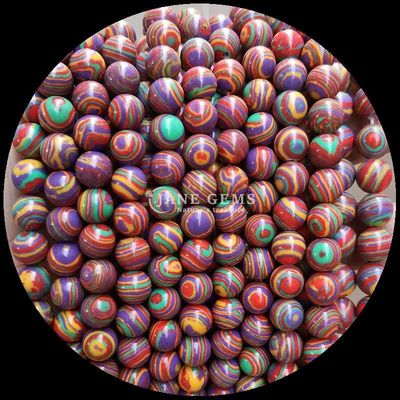 Manik-manik Batu permata Berbagai warna sintetis Manik-manik Malachite untuk pembuatan perhiasan DIY
