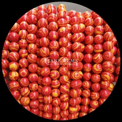 Manik-manik Batu permata Berbagai warna sintetis Manik-manik Malachite untuk pembuatan perhiasan DIY