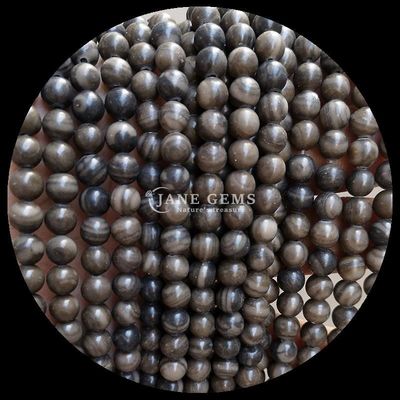 Bentuk Bulat Permata Manik Berbagai Warna Pola Kayu Untaian Manik Lolos Sempurna untuk Perhiasan Membuat Ukuran Manik 8mm
