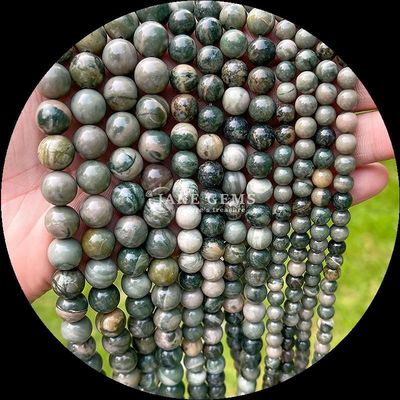 Bentuk Bulat Permata Manik Berbagai Warna Pola Kayu Untaian Manik Lolos Sempurna untuk Perhiasan Membuat Ukuran Manik 8mm