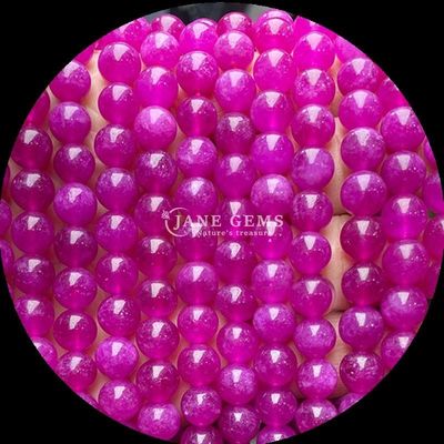 Batu permata potong bulat manik-manik Beragam warna Kalsedonia Untaian manik-manik longgar Cocok untuk gelang dari Asal