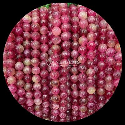 Batu permata potong bulat manik-manik Beragam warna Kalsedonia Untaian manik-manik longgar Cocok untuk gelang dari Asal