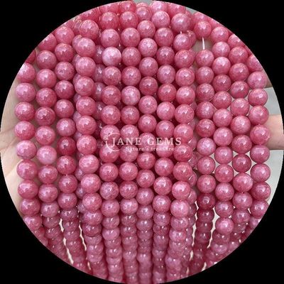 Manik-manik permata berbentuk bulat dan berwarna-warni Berbagai kalsedoni Lantai manik-manik longgar Sempurna untuk perhiasan DIY