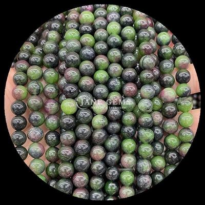 Manik-manik permata berbentuk bulat dan berwarna-warni Berbagai kalsedoni Lantai manik-manik longgar Sempurna untuk perhiasan DIY