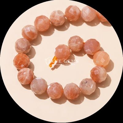 Multi-warna Permata Manik-manik Permata alami Manik-manik Citrine Strawberry Kuarsa Berfacet Bulat Untaian manik longgar
