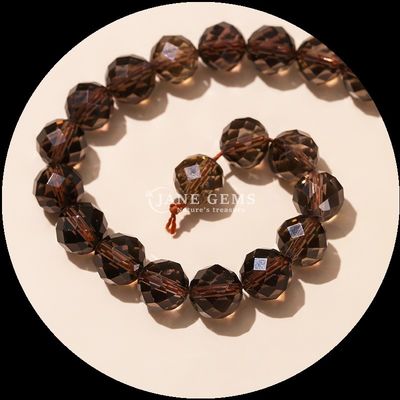 Multi-warna Permata Manik-manik Permata alami Manik-manik Citrine Strawberry Kuarsa Berfacet Bulat Untaian manik longgar