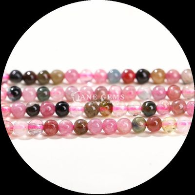 Berbagai Warna Batu permata manik-manik bulat potong kecil tourmaline kristal