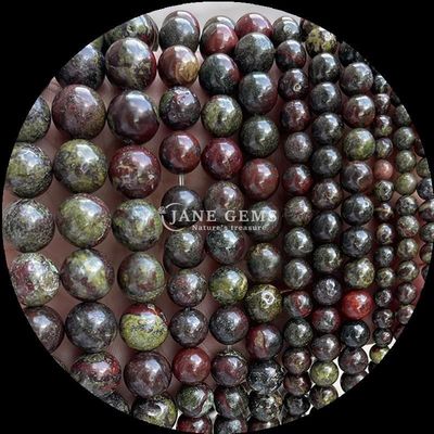 Bentuk Bulat Permata Manik-manik Sempurna untuk Gelang Berbagai Jenis Batu Darah Naga India Agate Lolos Bulat Permata Manik-manik Untaian