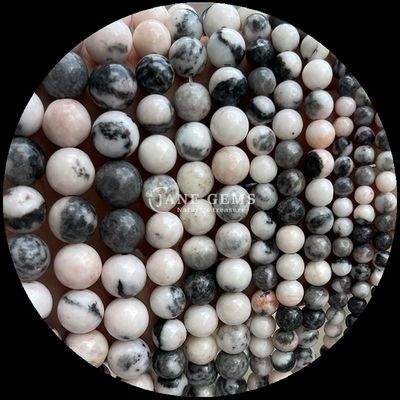 Batu permata potong bulat permata manik Zebra Jasper Mahagoni Obsidian Berbagai jenis Batu Crystal Healing Strands manik longgar untuk aksesori buatan tangan