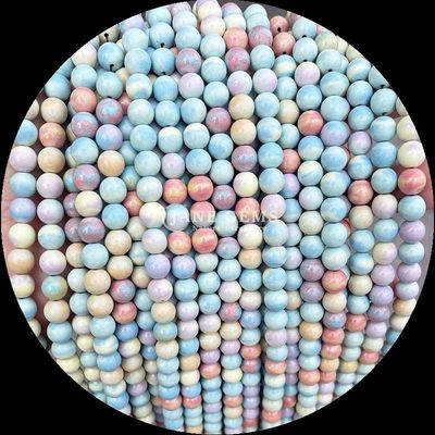 Batu permata potong bulat permata manik Zebra Jasper Mahagoni Obsidian Berbagai jenis Batu Crystal Healing Strands manik longgar untuk aksesori buatan tangan