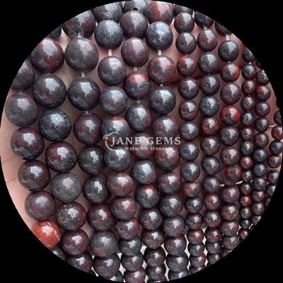 Batu permata potong bulat permata manik Zebra Jasper Mahagoni Obsidian Berbagai jenis Batu Crystal Healing Strands manik longgar untuk aksesori buatan tangan