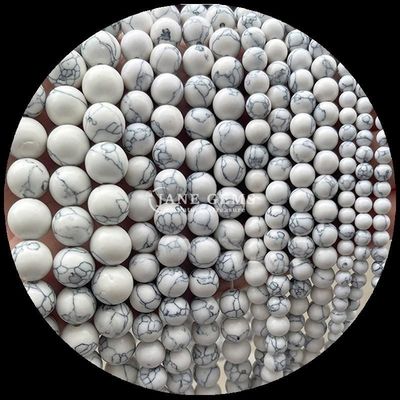 Batu permata Bentuk Bulat Howlite Rohdonite Batu Kristal Berbagai Jenis Batu Penyembuhan untuk Perhiasan DIY