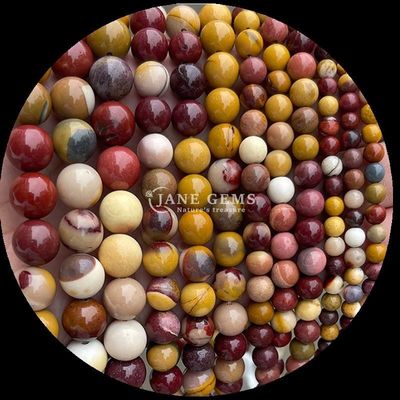 Batu permata Bentuk Bulat Howlite Rohdonite Batu Kristal Berbagai Jenis Batu Penyembuhan untuk Perhiasan DIY