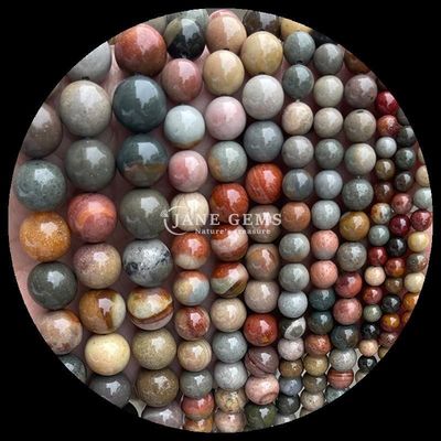 Permata Manik Bentuk Bulat 8mm Alam untuk B2B Distributor Batu permata Berbagai Batu Penyembuhan Kristal Zebra Jasper Amazonite dan Lebih untuk DIY