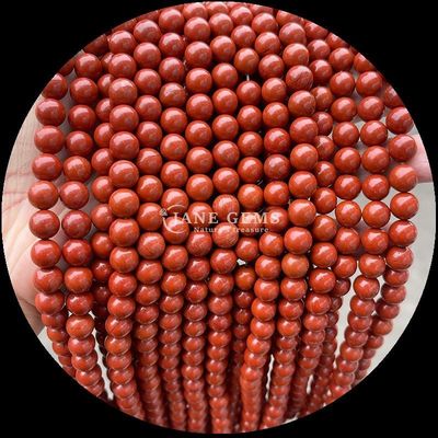 Teknik yang dipoles Permata potong bulat manik-manik kristal batu penyembuhan berwarna-warni Dalmatian Jasper Lava Stone Untaian manik longgar untuk aksesoris rambut manik-manik