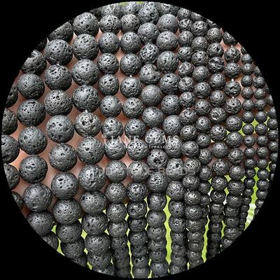 Teknik yang dipoles Permata potong bulat manik-manik kristal batu penyembuhan berwarna-warni Dalmatian Jasper Lava Stone Untaian manik longgar untuk aksesoris rambut manik-manik