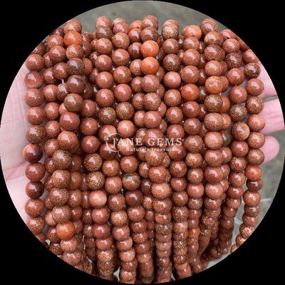 Batu permata manik-manik Bentuk bulat Berbagai batu penyembuhan alami Emas Batu pasir Labradorite Untaian manik longgar untuk kebutuhan pelanggan Anda