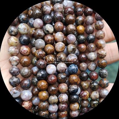 Batu permata manik-manik Bentuk bulat Berbagai batu penyembuhan alami Emas Batu pasir Labradorite Untaian manik longgar untuk kebutuhan pelanggan Anda