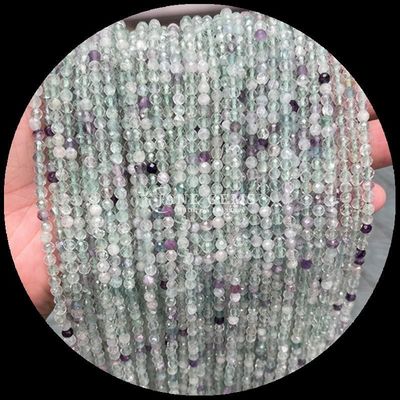 Batu permata alami manik-manik potong bulat kristal penyembuhan berfacet Batu permata mini lumut Agate kepingan salju Obsidian Berbagai untaian manik longgar Ideal untuk aksesoris buatan tangan
