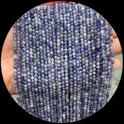 Bentuk Bulat Batu permata berwarna-warni Natural Crystal Healing Rose Quartz, Lapis Lazuli Faceted Loose Bead Strands untuk Perhiasan DIY