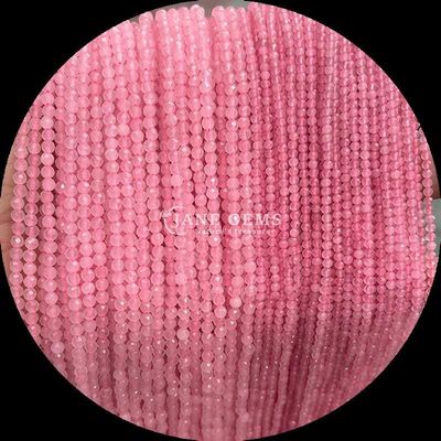 Bentuk Bulat Batu permata berwarna-warni Natural Crystal Healing Rose Quartz, Lapis Lazuli Faceted Loose Bead Strands untuk Perhiasan DIY