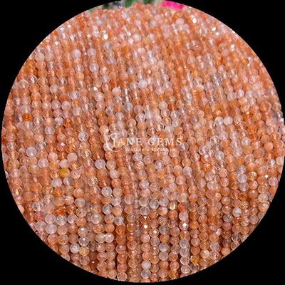 Batu permata bulat manik pilihan utama untuk pembuatan perhiasan DIY dan aksesoris pribadi berbagai jenis Ruby Zoisite Strawberry Kuarsa Mini Faceted Loose Bead Strands Crystal Healing Stones