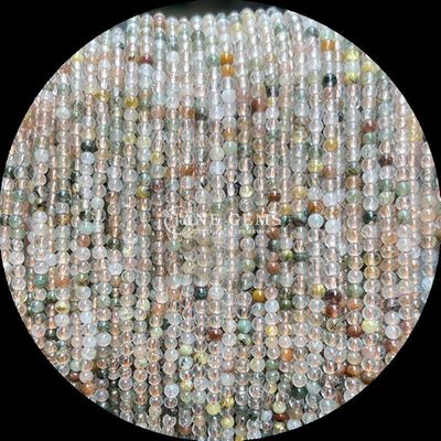 Muti-warna Batu Permata Dipoles Bulat Mini Manik-manik Kuarsa Taman Moonstone untuk Keahlian dan Desain Unggul